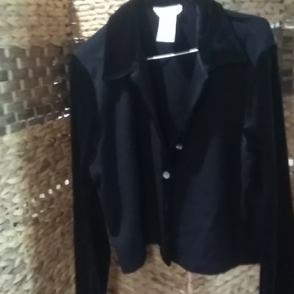 TALBOT'S Black button-downsweater/ jacket